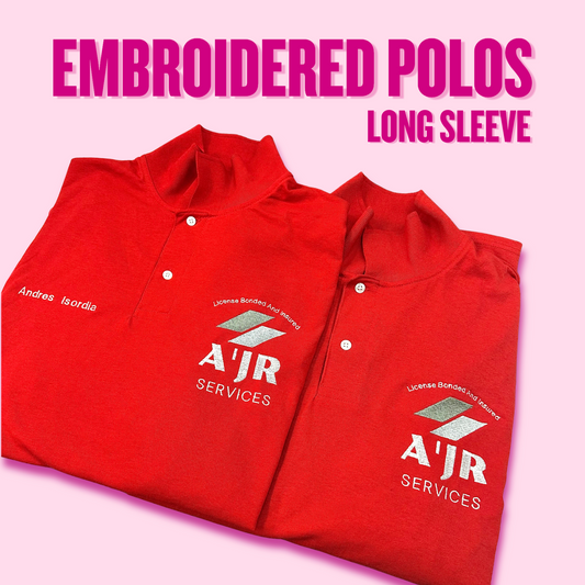 Long Sleeve Performance Polos | Embroidered