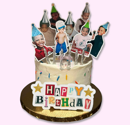 Custom "Me" Photo Cake Toppers | (Set of 12)