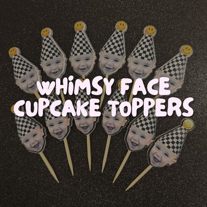 Whimsy Face Cupcake Toppers | (Set of 12)